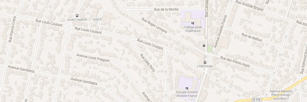 Plan du 21 Rue Louis Coutant à Aulnay-sous-Bois