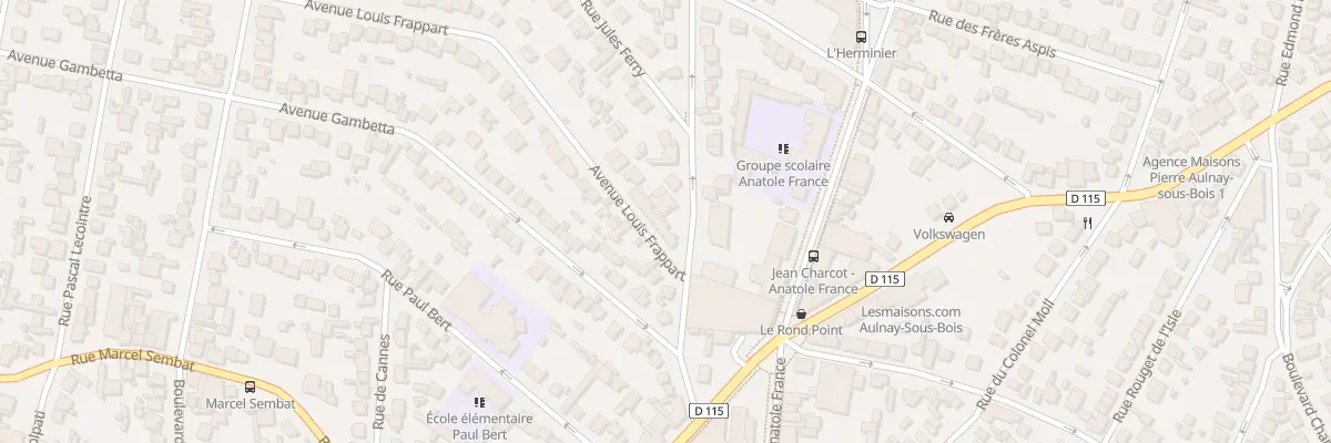Plan du 2 Av Louis Frappart à Aulnay-sous-Bois