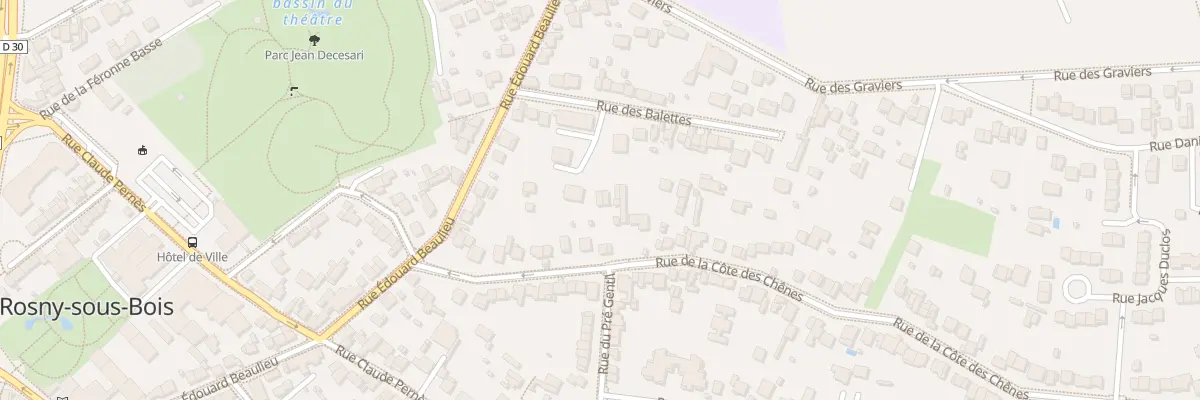 Plan du 25 Rue de la Côte des Chênes à Rosny-sous-Bois