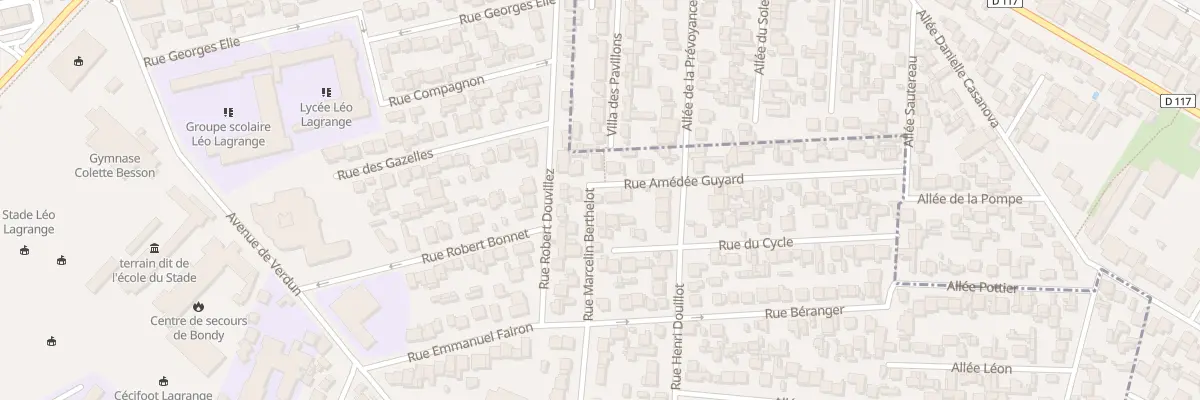 Plan du 2 Rue Amédée Guyard à Bondy