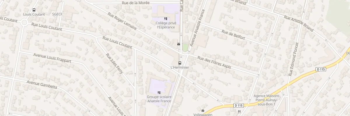 Plan du 2 Rue Louis Coutant à Aulnay-sous-Bois