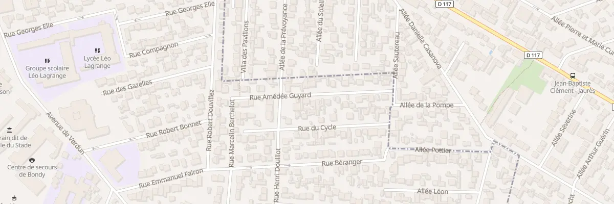 Plan du 20 Rue Amédée Guyard à Bondy