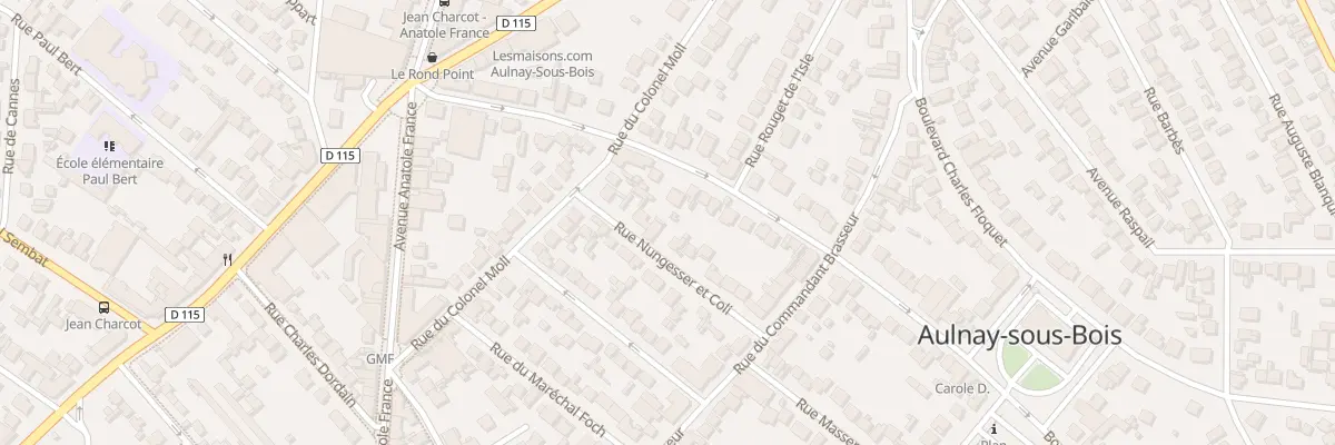 Plan du 18 Rue Nungesser et Coli à Aulnay-sous-Bois