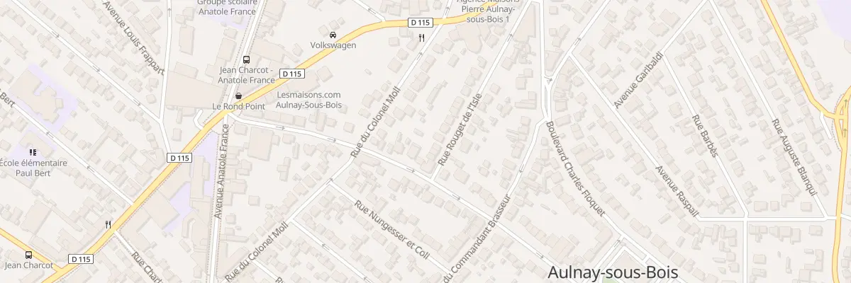 Plan du 5 Rue Rouget de l’Isle à Aulnay-sous-Bois