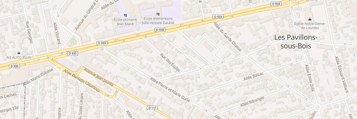 Plan du 13 Rue des Ecoles aux Pavillons-sous-Bois