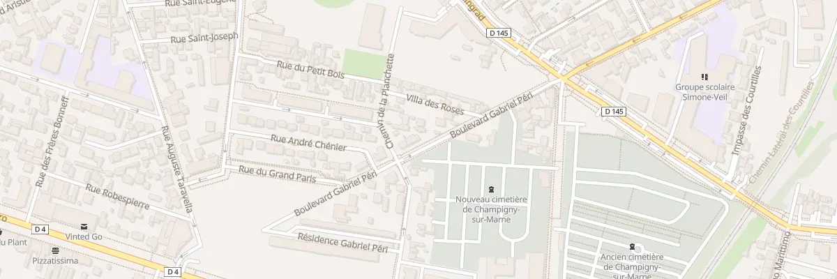 Plan du 100 Bd Gabriel Péri à Champigny-sur-Marne