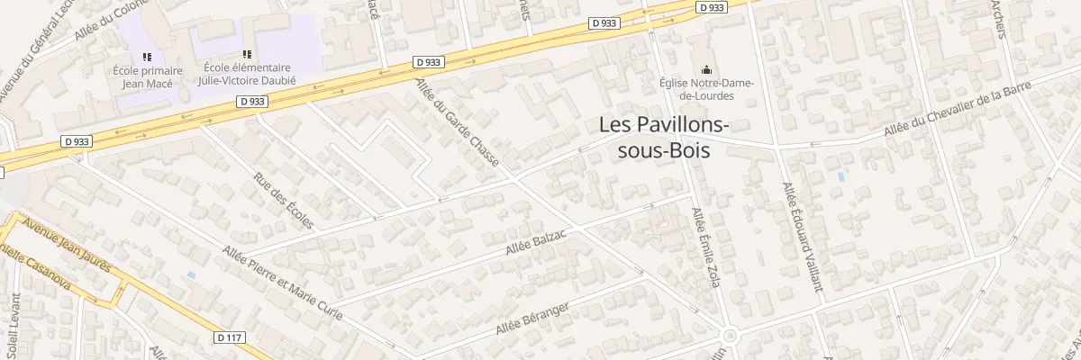 Plan du 42 All du Chevalier de la Barre aux Pavillons-sous-Bois