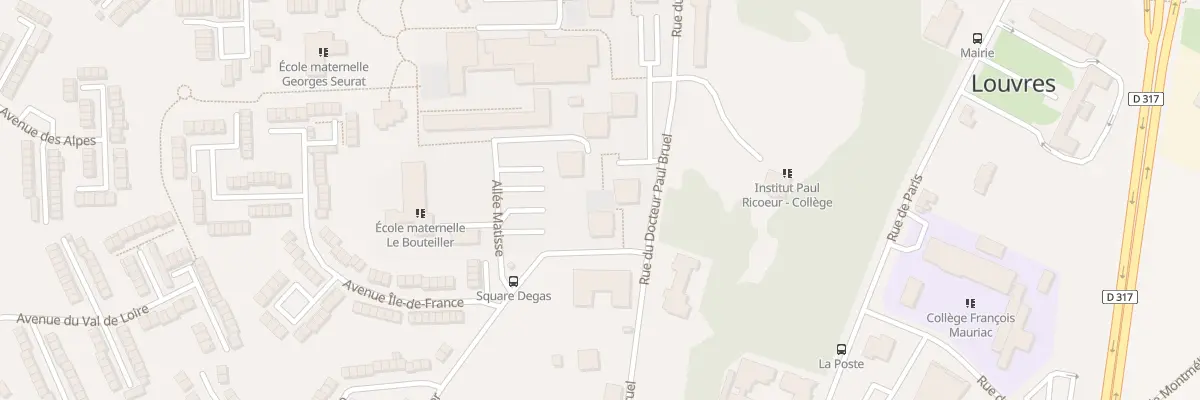Plan du 1 Sq Edgard Degas à Louvres