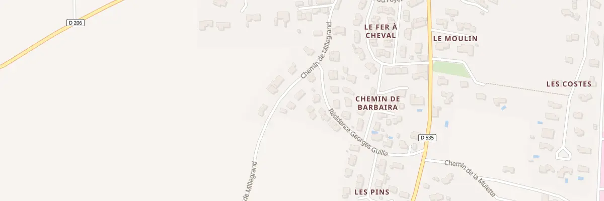 Plan du Chemin de Millegrand à Badens
