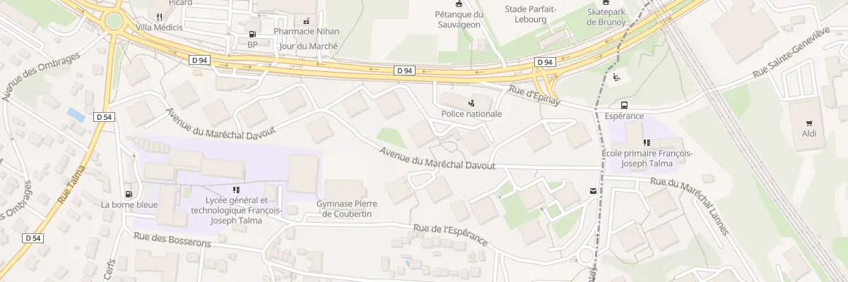 Plan du 10 Av du Marechal Davout à Brunoy