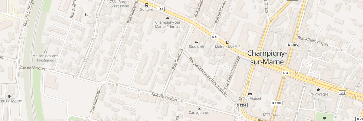 Plan du 2 Rue Joséphine de Beauharnais à Champigny-sur-Marne