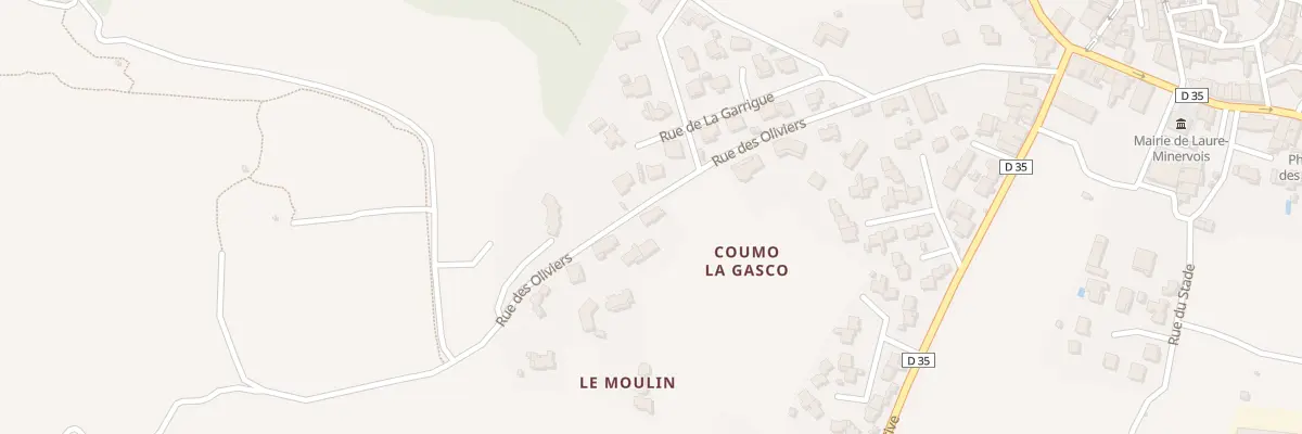 Plan de la Rue des Oliviers à Laure-Minervois