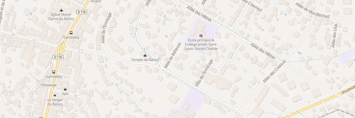 Plan du 4 All de Bellevue au Raincy