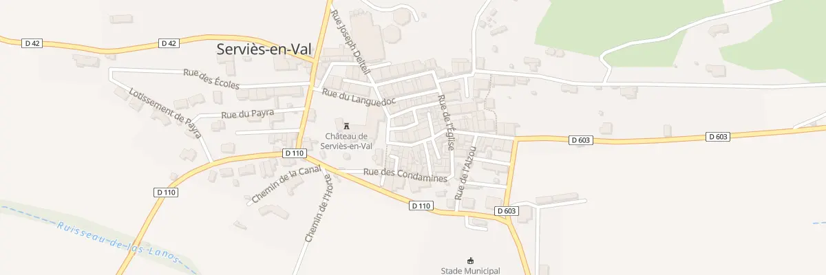 Plan du 68 Le Village à Serviès-en-Val