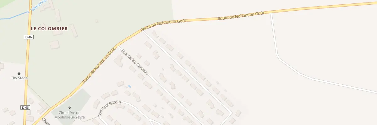Plan du 38 Rue Moise Cerveau à Moulins-sur-Yèvre