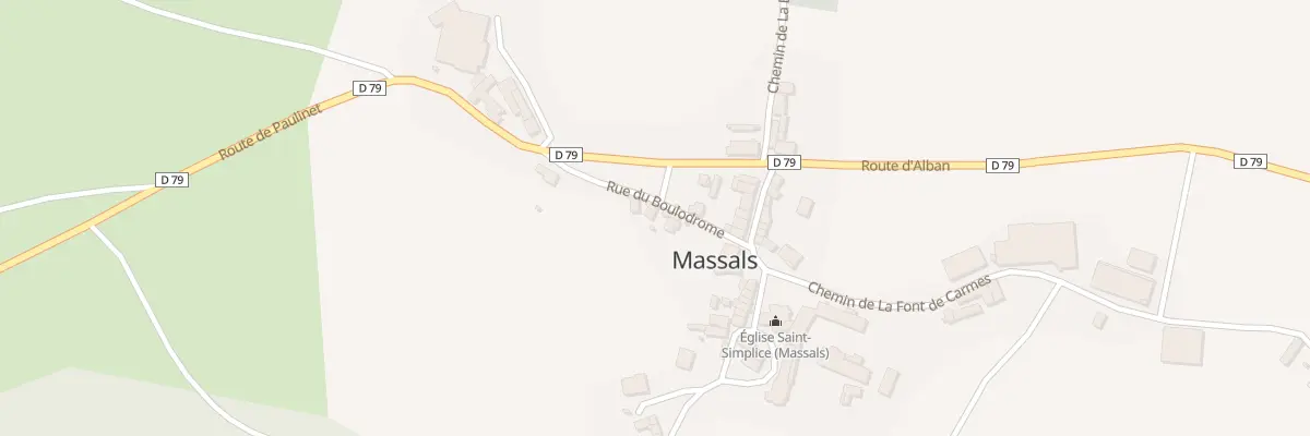 Plan du 75 Rue du Boulodromme à Massals