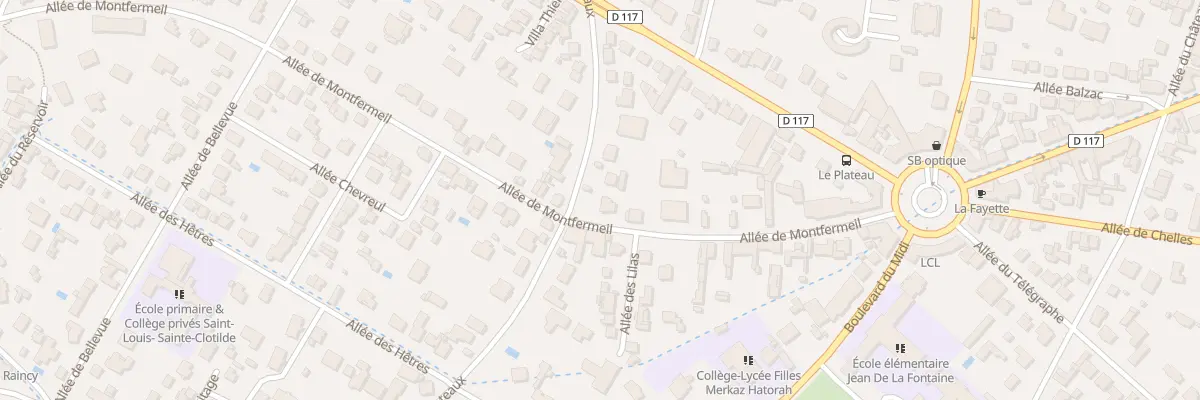 Plan du 75 All de Montfermeil au Raincy