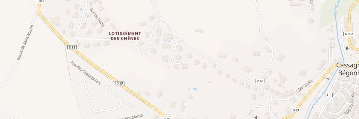 Plan du 2 Rue Lot La Cote Vieille à Cassagnes-Bégonhès