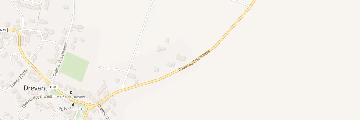 Plan du 15 Rte de Colombiers à Drevant