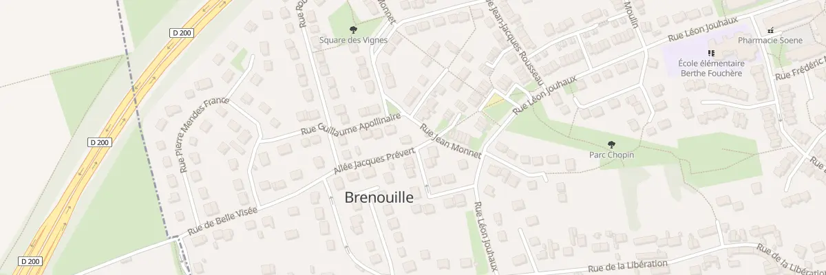 Plan du 8 All Jacques Prévert à Brenouille