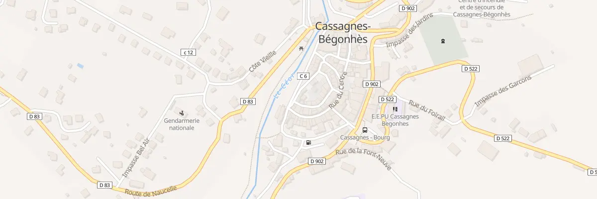 Plan du 2 Rue Calguieres à Cassagnes-Bégonhès