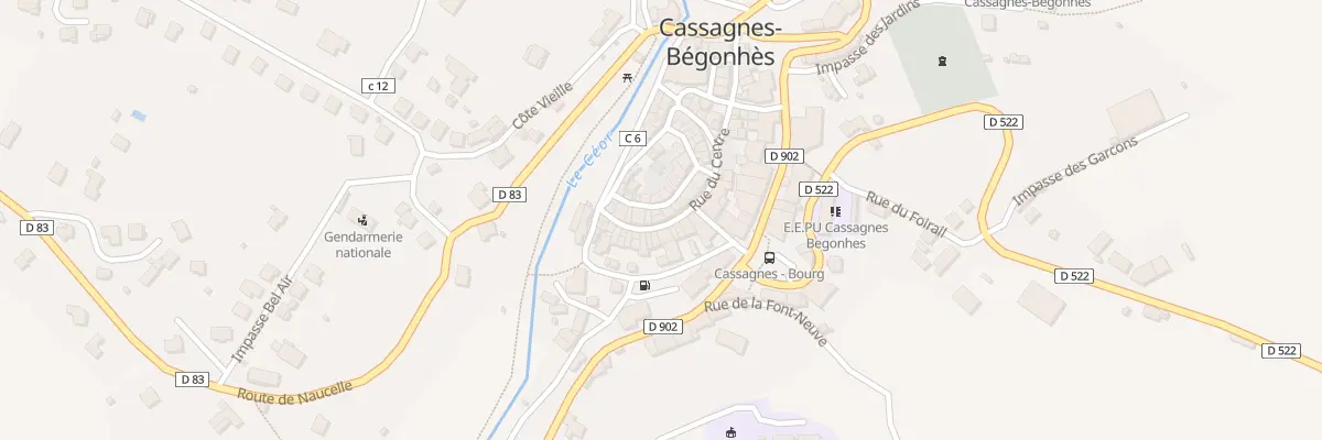 Plan du 10 Rue du Centre à Cassagnes-Bégonhès