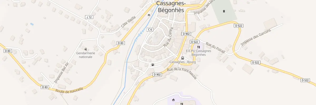 Plan du 17 Rue du Centre à Cassagnes-Bégonhès