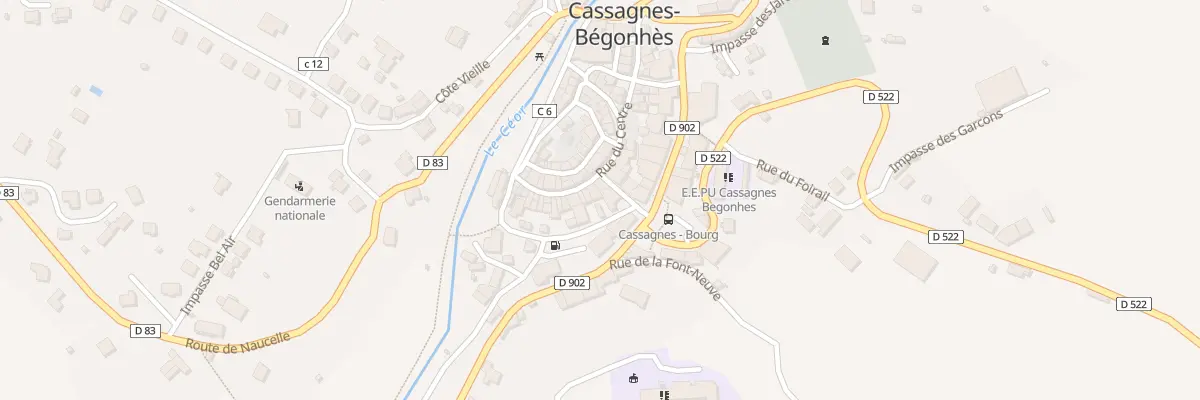 Plan du 13 Rue du Centre à Cassagnes-Bégonhès