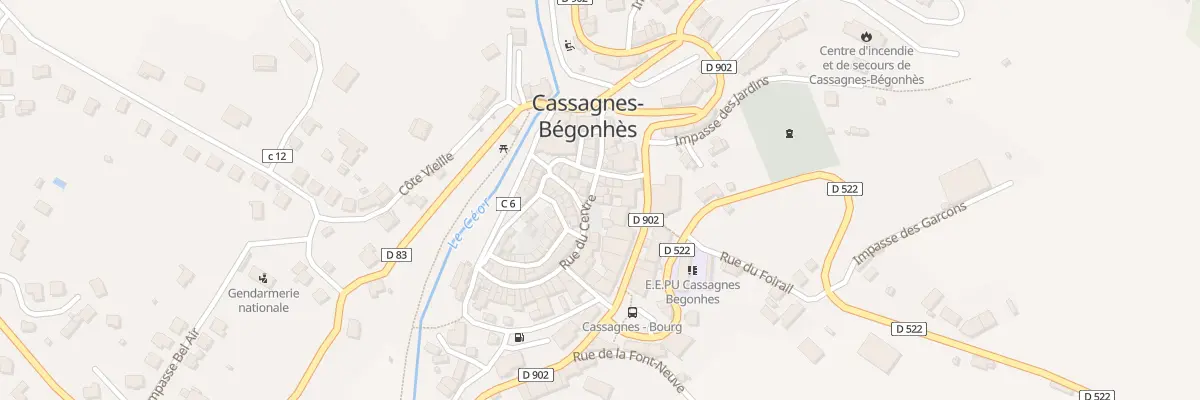 Plan du 1B Pl du Centre à Cassagnes-Bégonhès