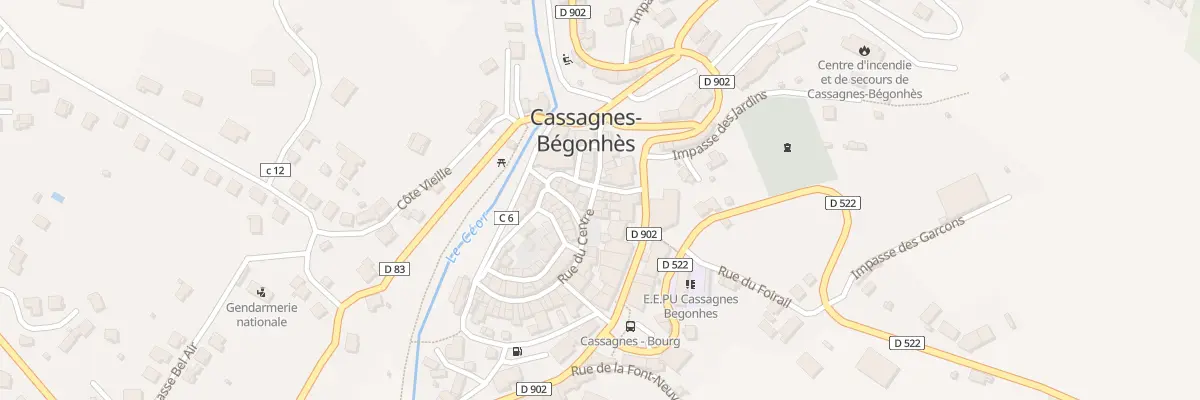 Plan du 7 Rue du Centre à Cassagnes-Bégonhès