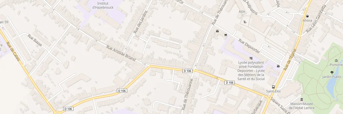 Plan du 16 Rue Aristide Briand à Hazebrouck