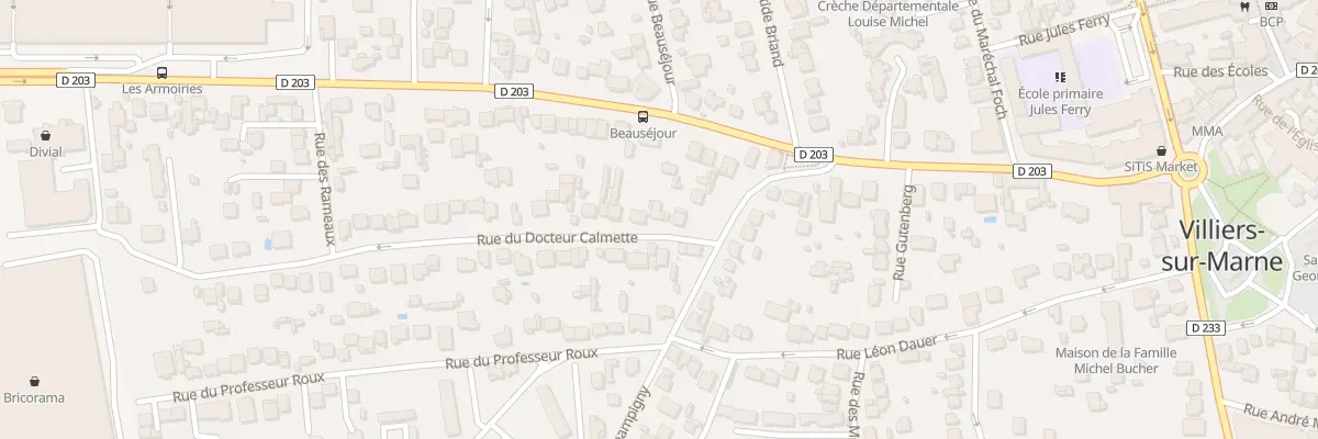 Plan du 6 Rue du Docteur Calmette à Villiers-sur-Marne