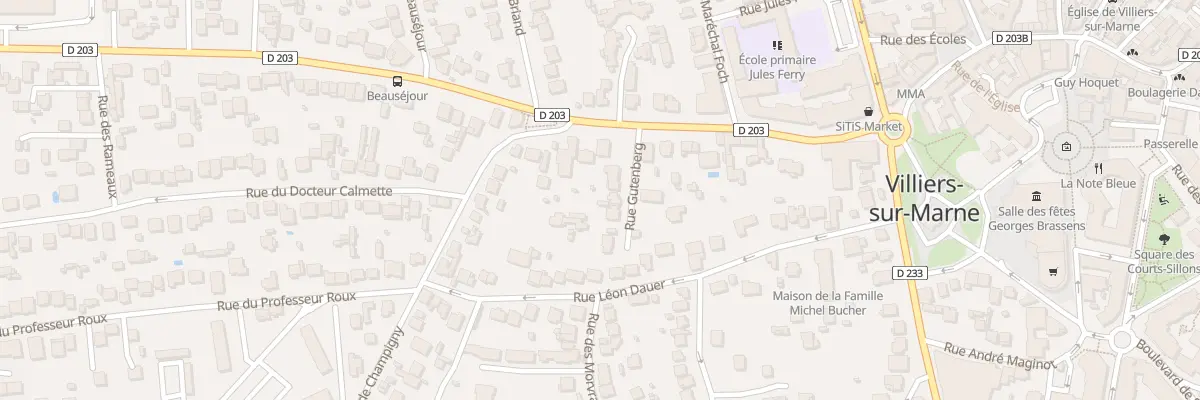 Plan du 2 Rue Gutenberg à Villiers-sur-Marne