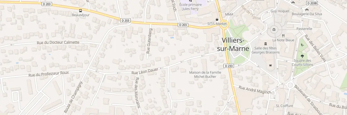 Plan du 12 Rue Léon Dauer à Villiers-sur-Marne