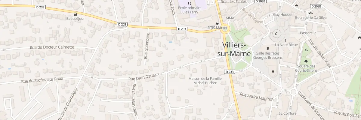 Plan du 10 Rue Léon Dauer à Villiers-sur-Marne