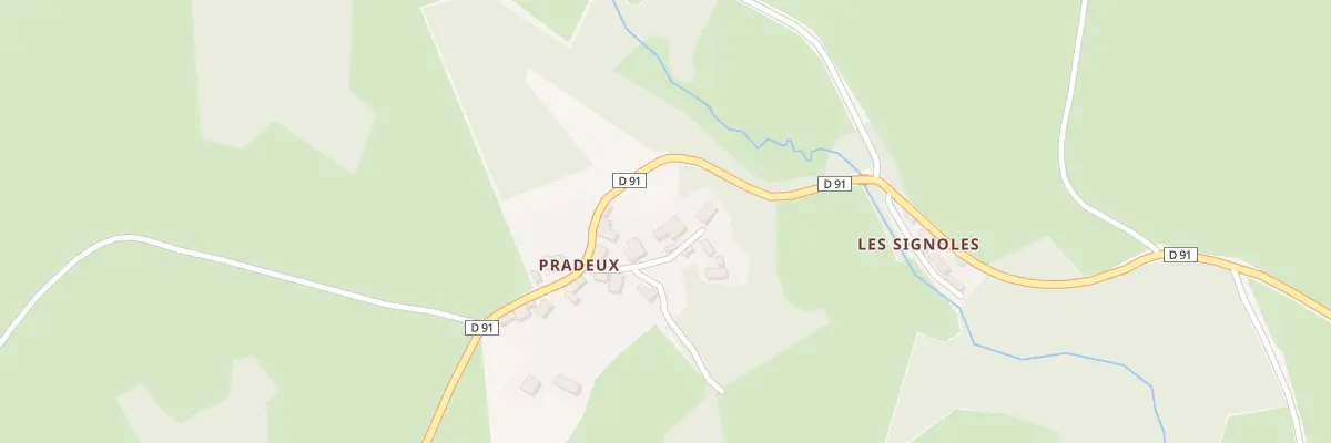 Plan du 1B Pradeux à Dontreix