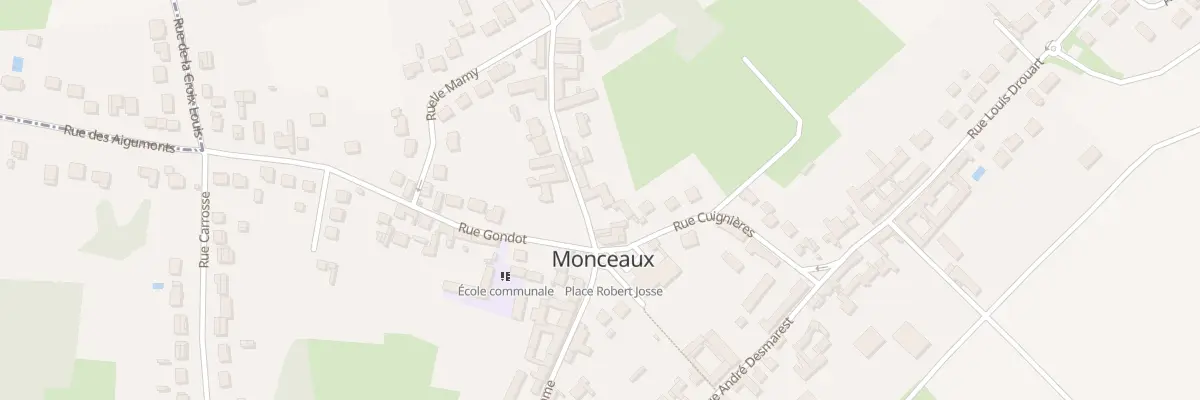 Plan du Village à Monceaux
