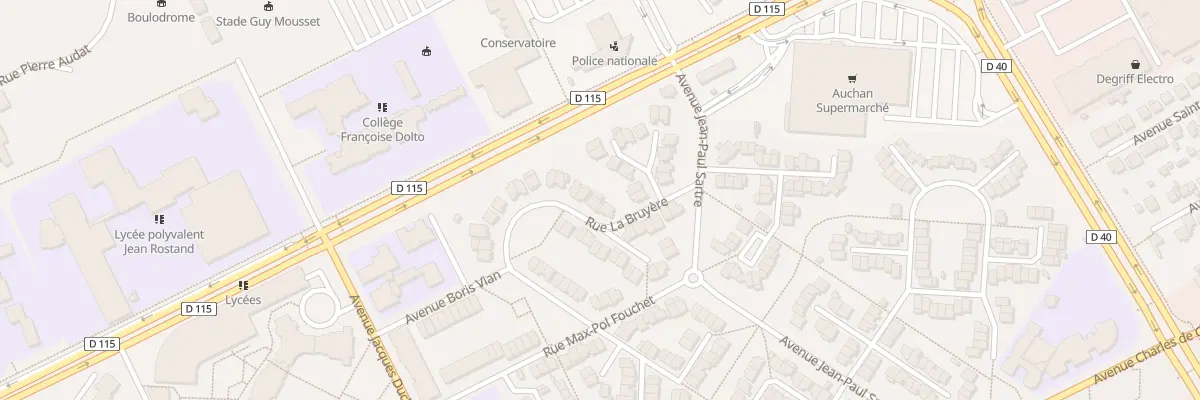 Plan du 34 Rue la Bruyere à Villepinte