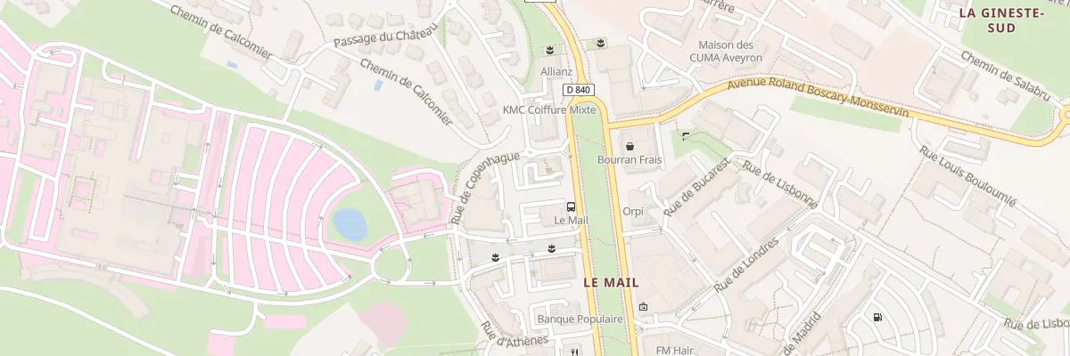 Plan du 1 Rue de Copenhague à Rodez