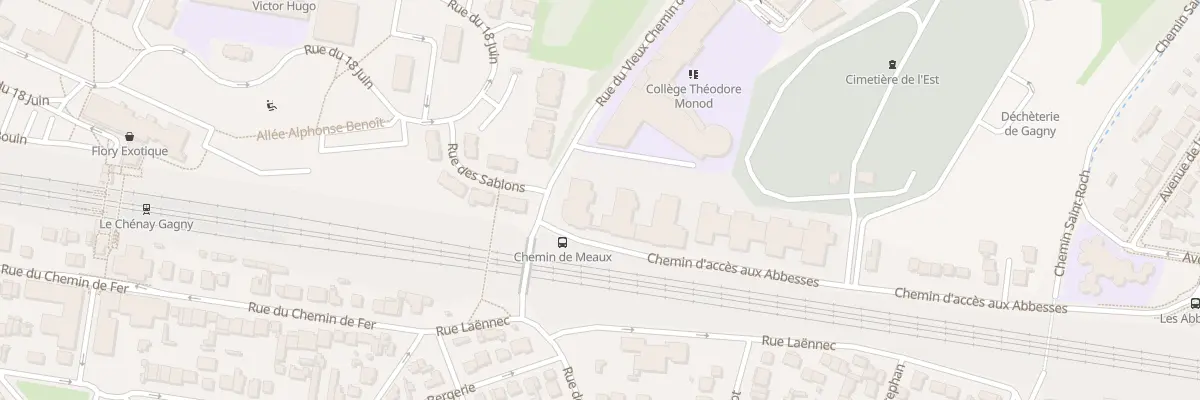 Plan du 1 Che d’Acces aux Abbesses à Gagny