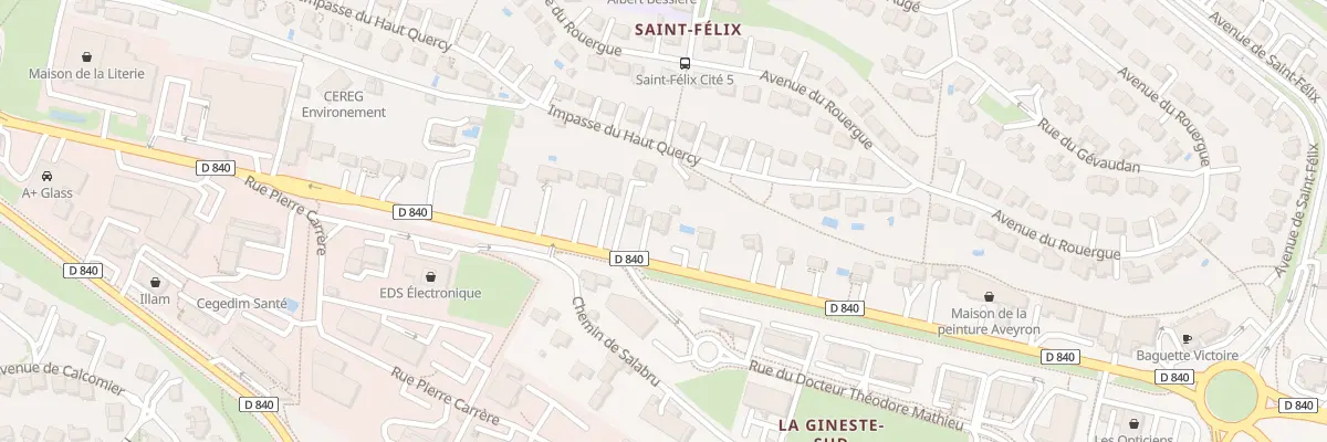 Plan du 64 Av de la Gineste à Rodez