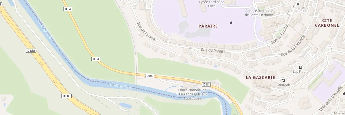 Plan du 9009 Rue de Paraire à Rodez