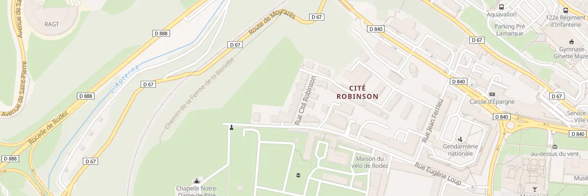 Plan du 13 Rue Cité Robinson à Rodez