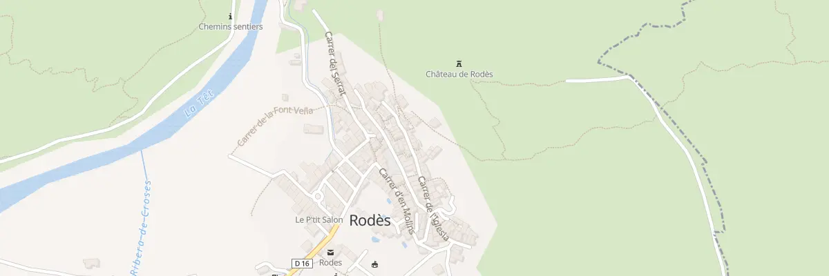 Plan de la Rue de l’Eglise à Rodès