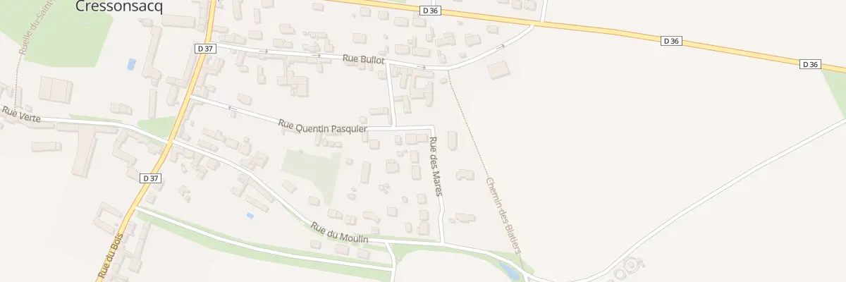 Plan de la Rue des Mares à Cressonsacq