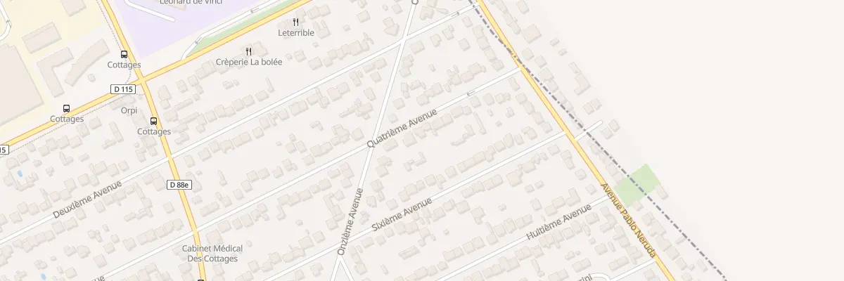 Plan du 70 Quatrième Avenue à Tremblay-en-France