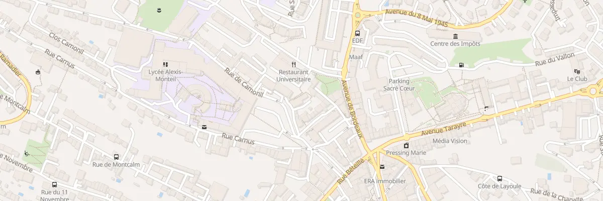 Plan du 12 Rue de Camonil à Rodez