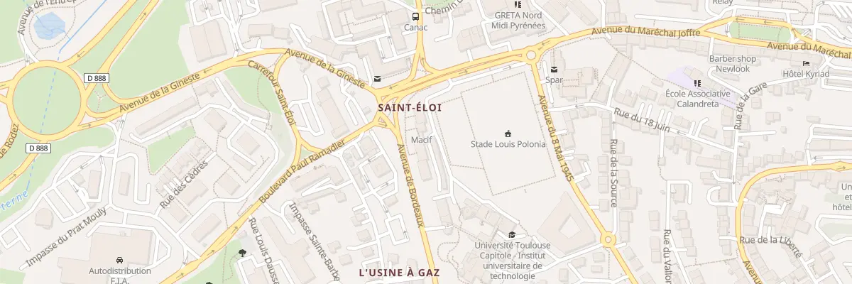 Plan du 64 Av de Bordeaux à Rodez
