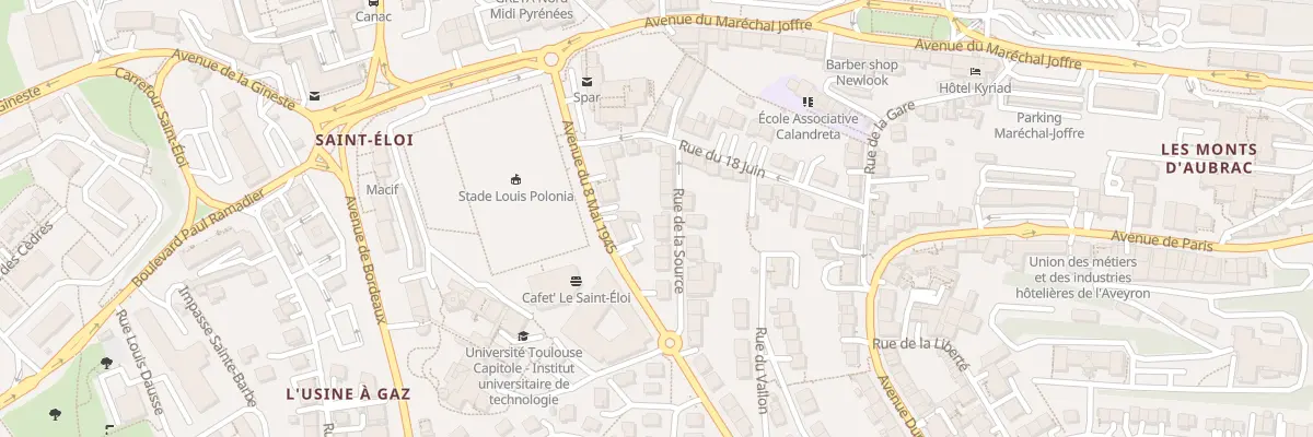 Plan du 12 Rue de la Source à Rodez