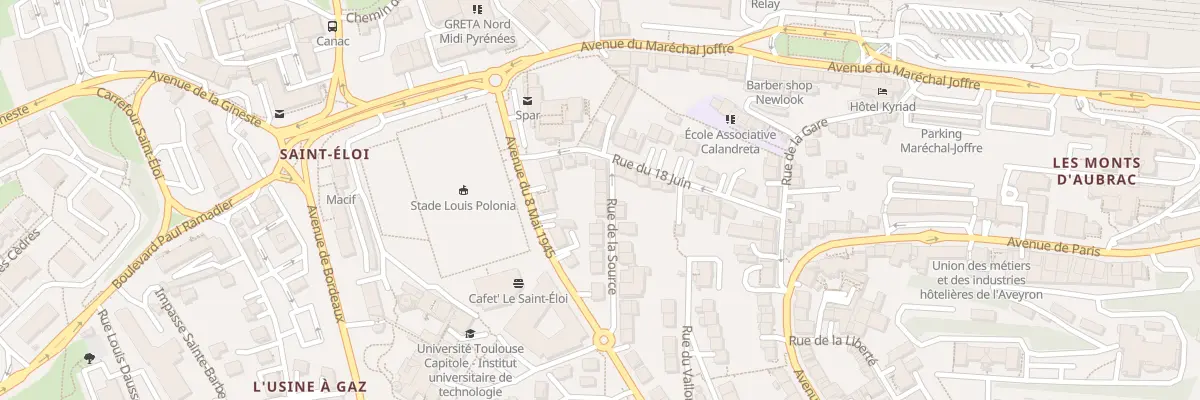 Plan du 8 Rue de la Source à Rodez